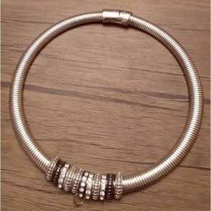 Silver caged hollywood choker with Crystals